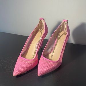 Pink Heels with golden anklet bracelet